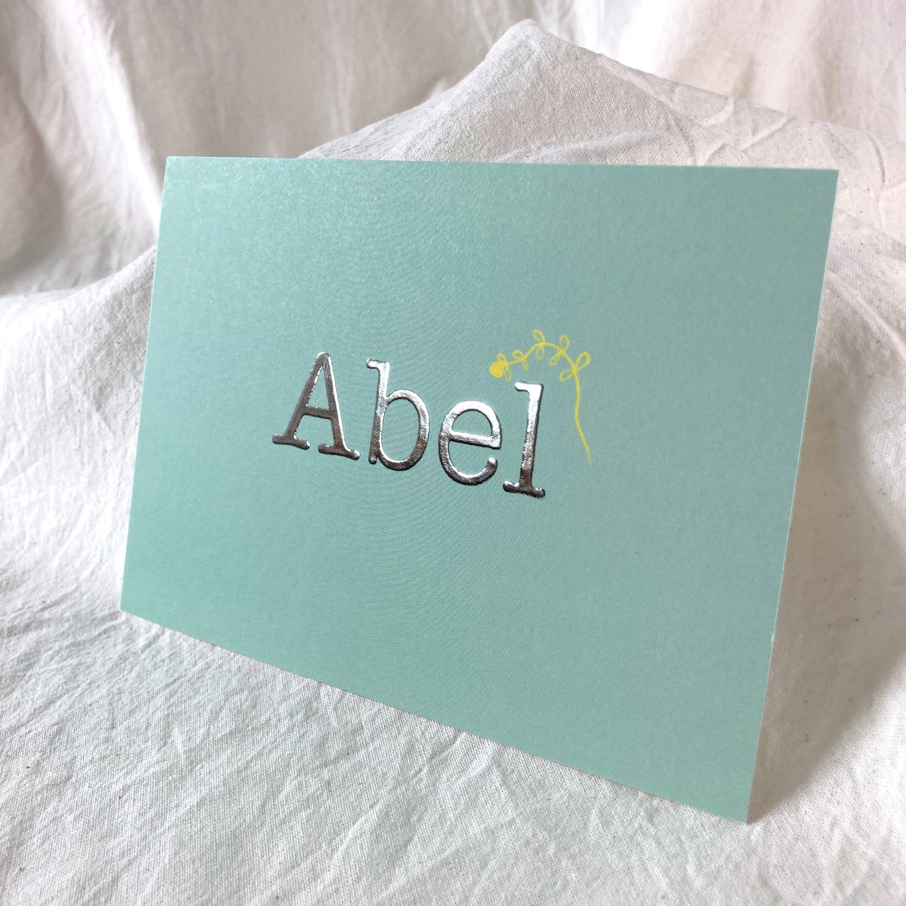 Geboortekaartje Abel | Zilverfolie