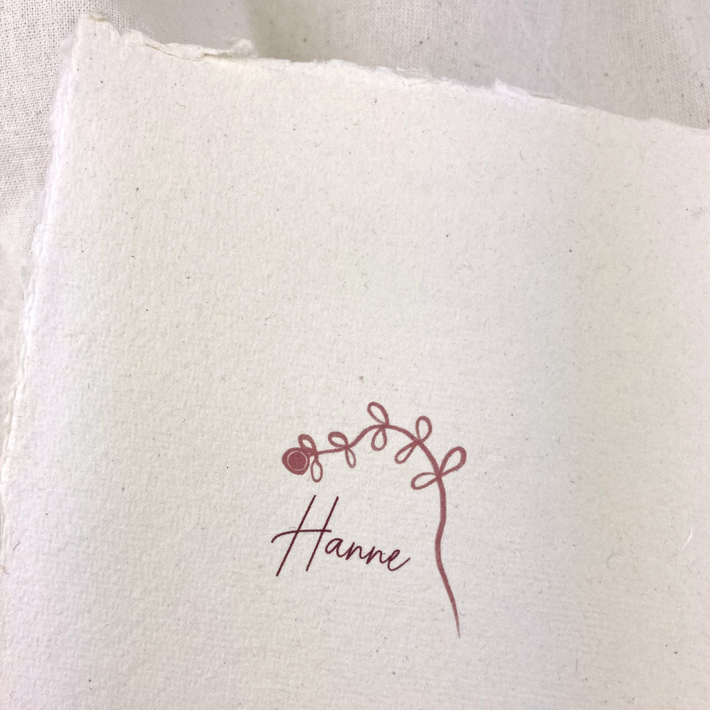 Geboortekaartje Hanne | Handgeschept
