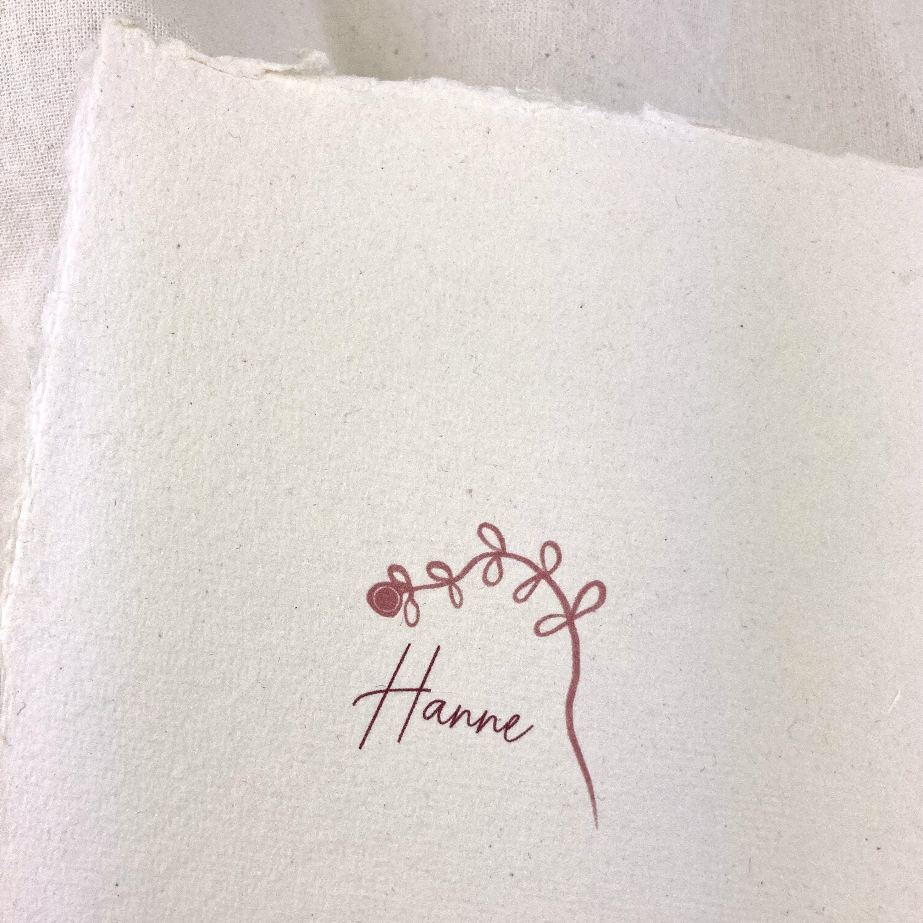 Geboortekaartje Hanne | Handgeschept