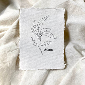 Geboortekaartje Adam | Handgeschept
