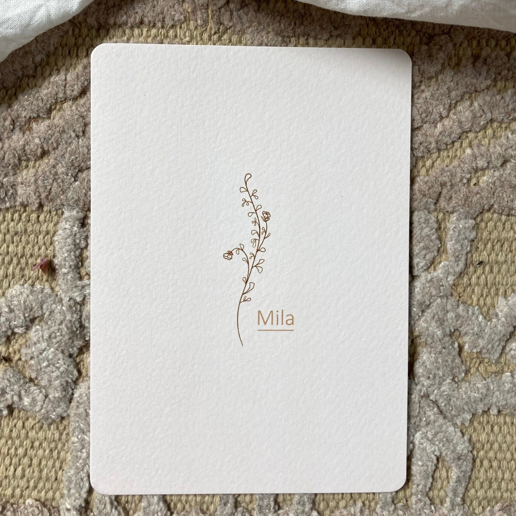 Geboortekaartje Mila | Beige