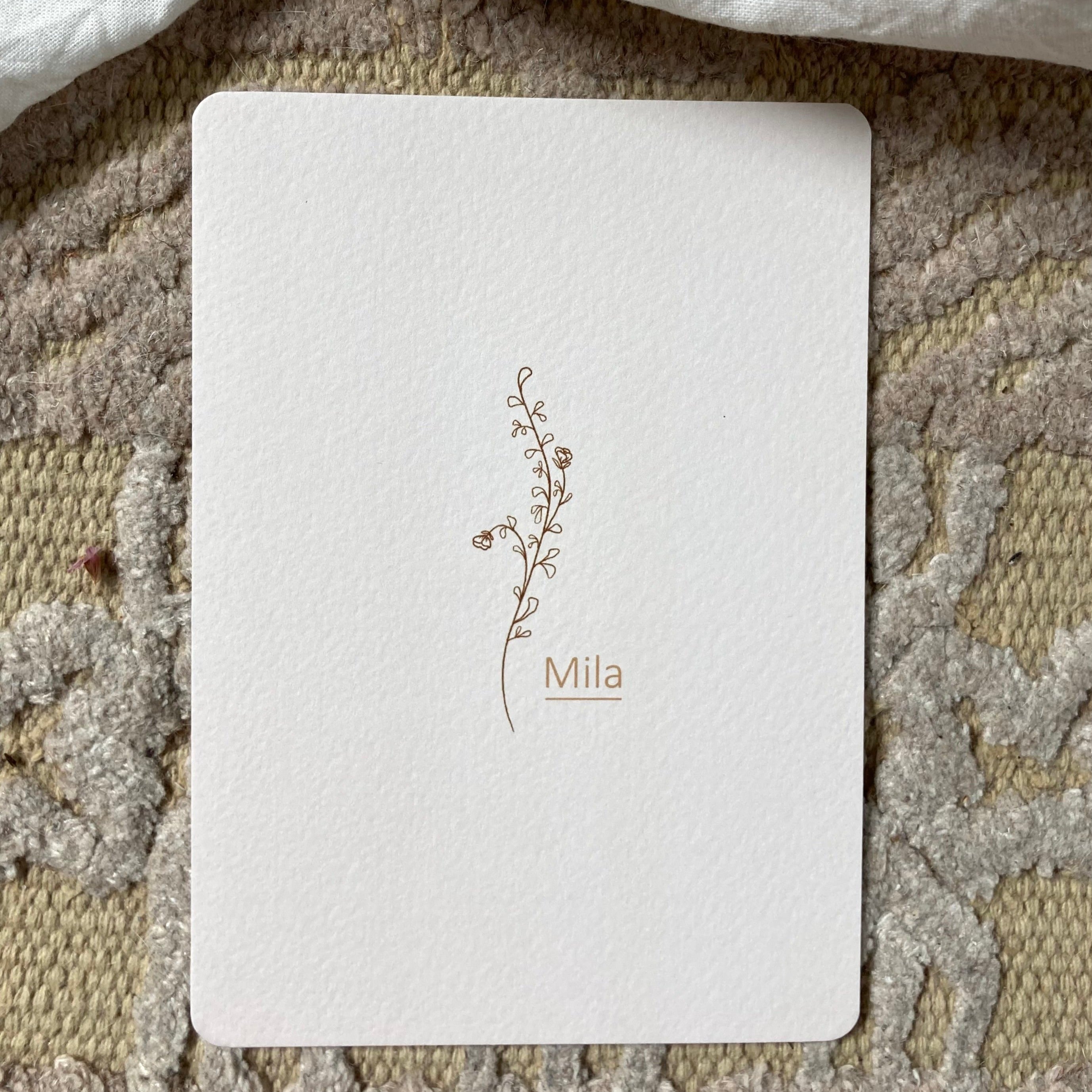 Geboortekaartje Mila | Beige