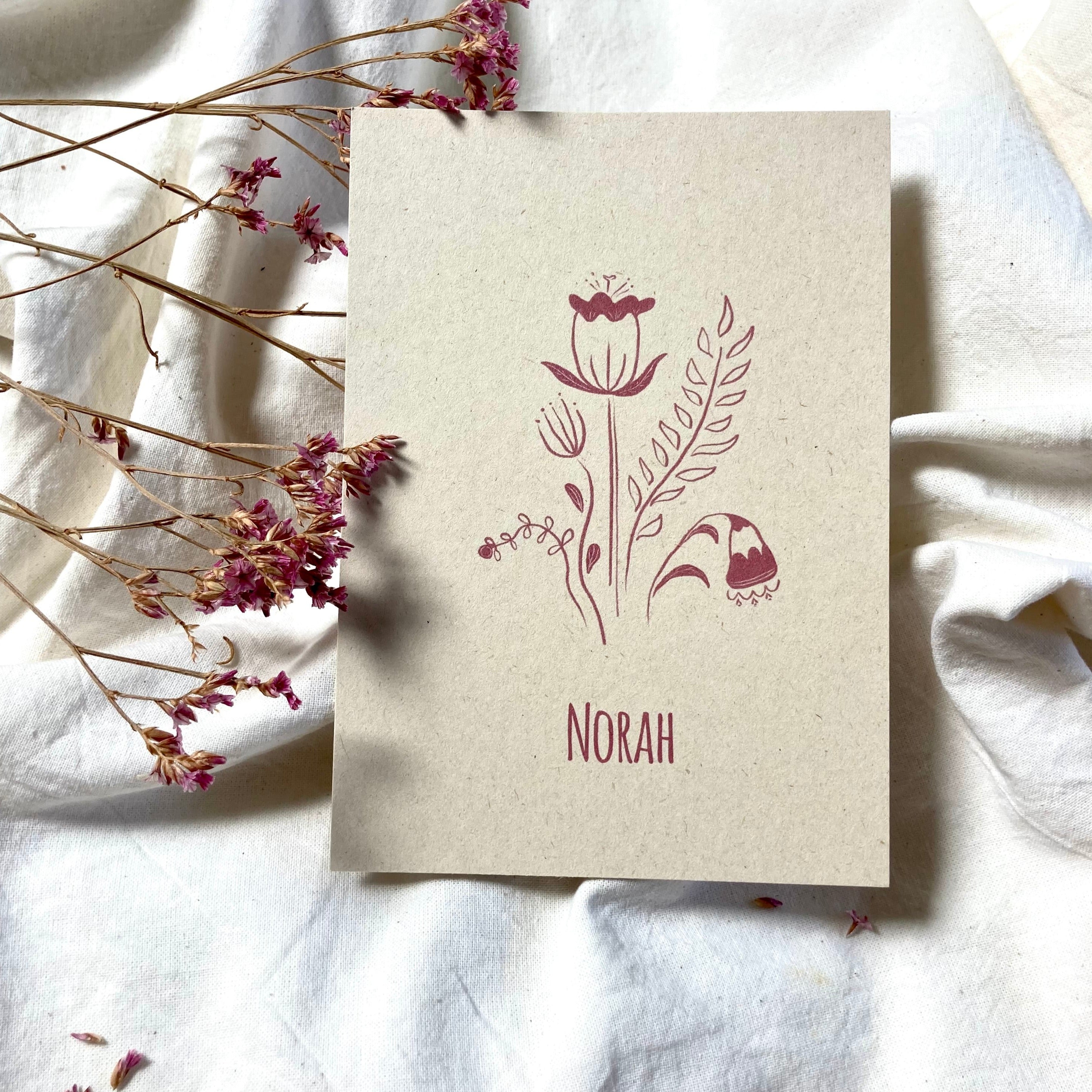 Geboortekaartje Norah | Zandkleurig