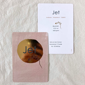 Geboortekaartje Jet | Goudfolie