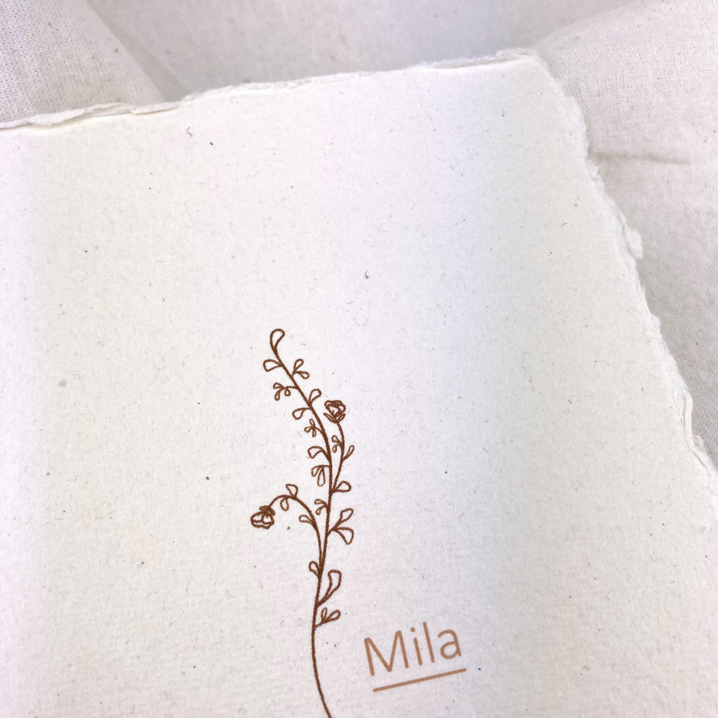Geboortekaartje Mila | Handgeschept |