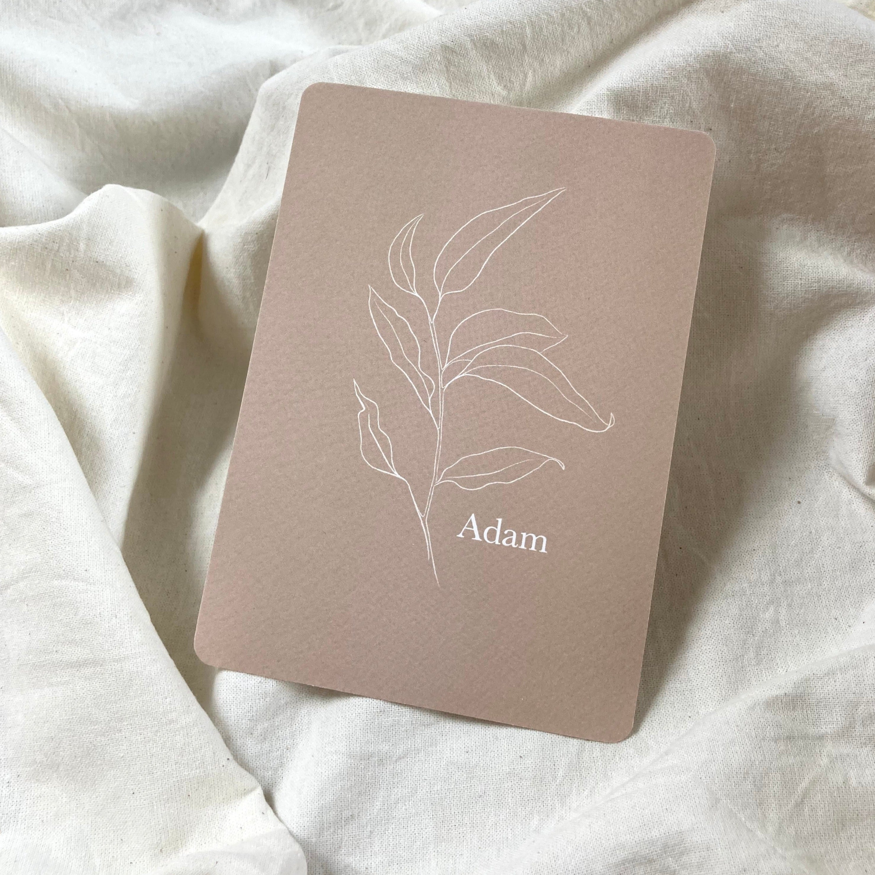Geboortekaartje Adam | Bruin
