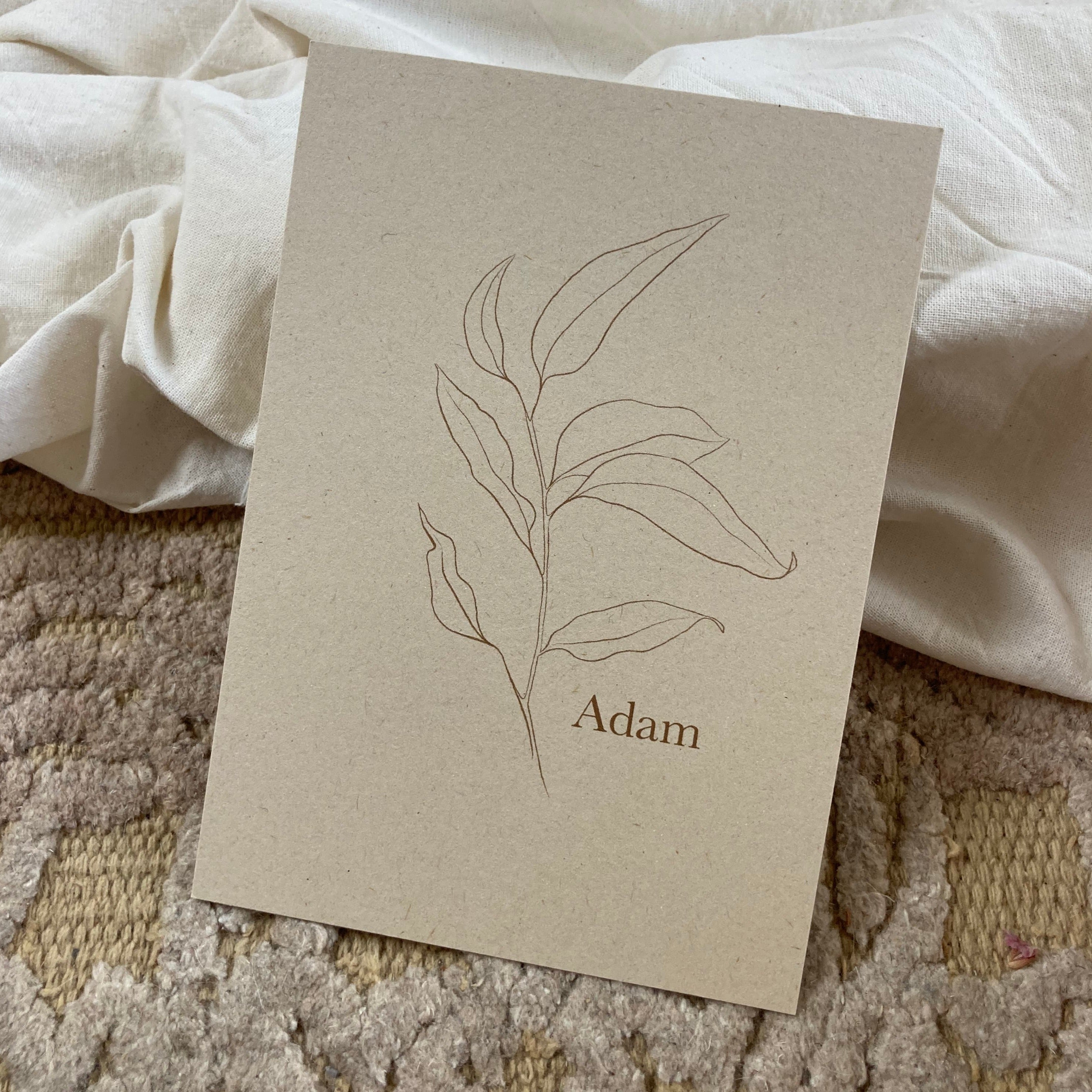Geboortekaartje Adam | Zandkleurig